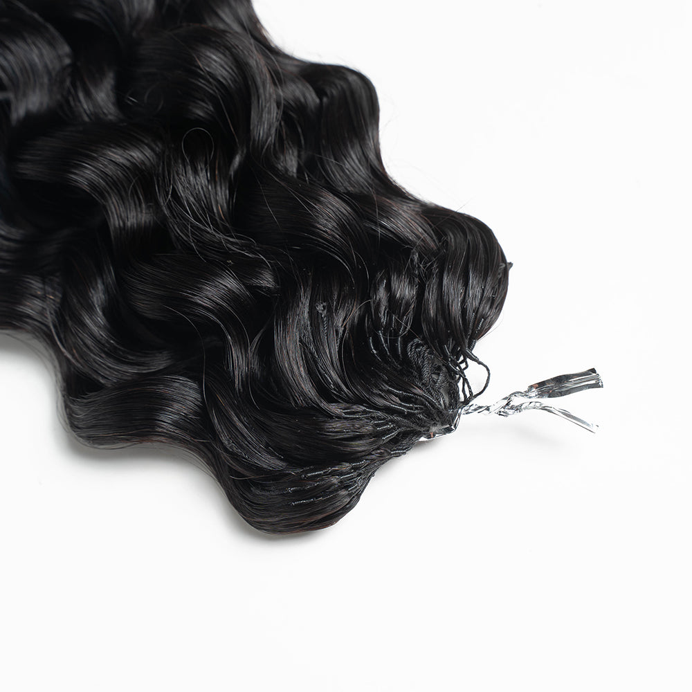 [Style Icon] Crochet Human Hair Pre Looped Afro Kinky V Bulk Natural Curly Hair for Kinky Twist Crochet Braiding Hair Natural Black 56 Gram/Pack