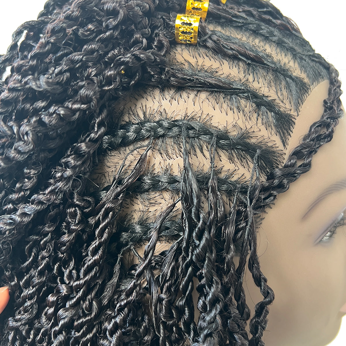 [Style Icon] Virgin Human Hair Crochet Hair Mini Twist Crochet Hair Natural Black Pre-Separated 56g/Bundle - Time-Saving 4 to 5 Bundles Recommended for a Full Head
