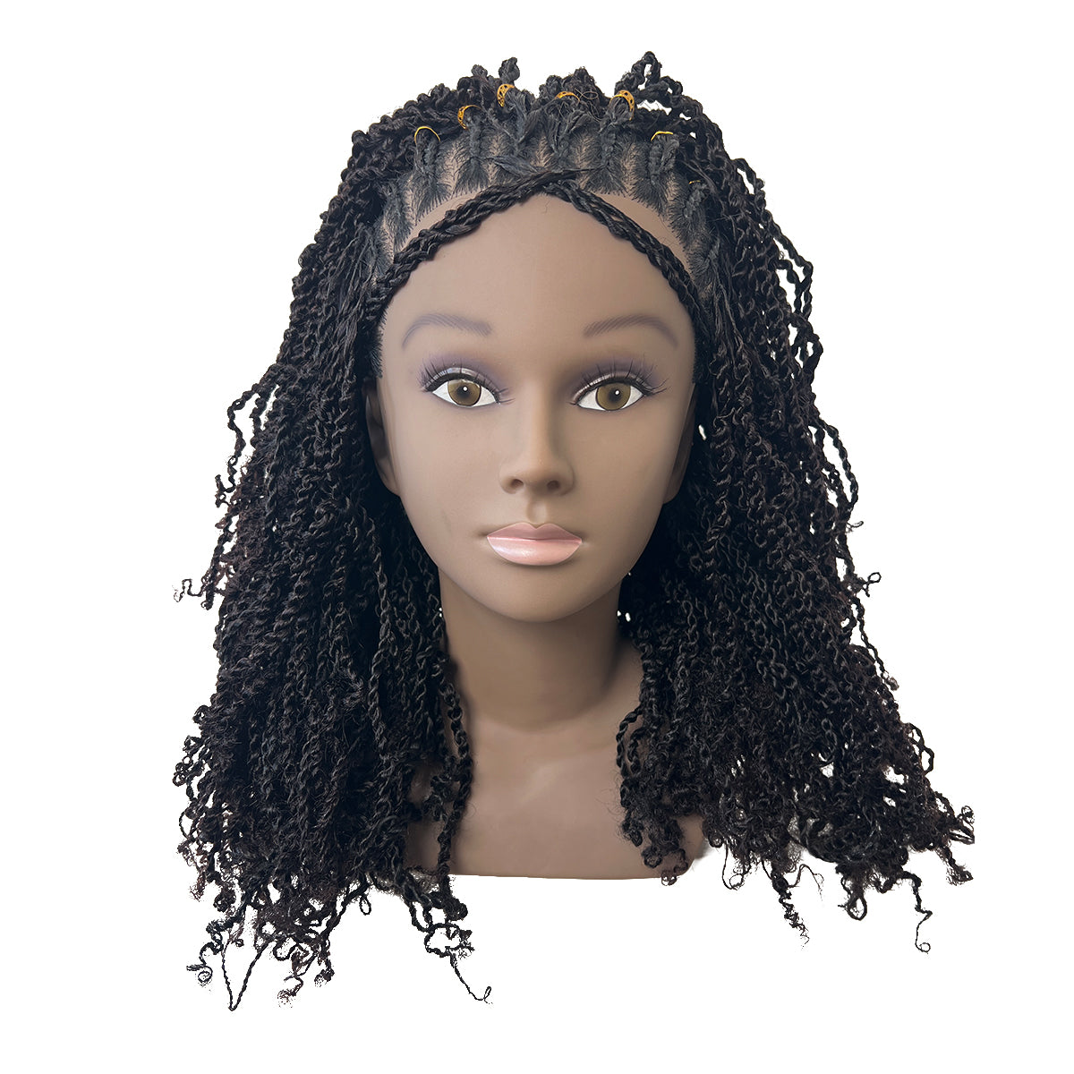 [Style Icon] Virgin Human Hair Crochet Hair Mini Twist Crochet Hair Natural Black Pre-Separated 56g/Bundle - Time-Saving 4 to 5 Bundles Recommended for a Full Head