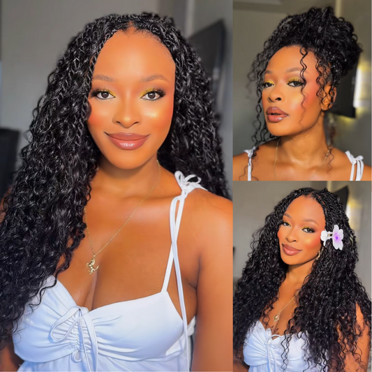[Style Icon] Human Hair Deep Wave Bulk Hair Extensions for Boho Knotless Braiding 95g/pack