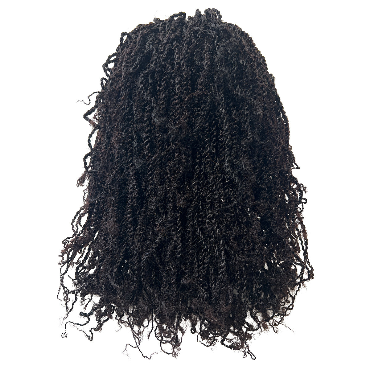 [Style Icon] Virgin Human Hair Crochet Hair Mini Twist Crochet Hair Natural Black Pre-Separated 56g/Bundle - Time-Saving 4 to 5 Bundles Recommended for a Full Head