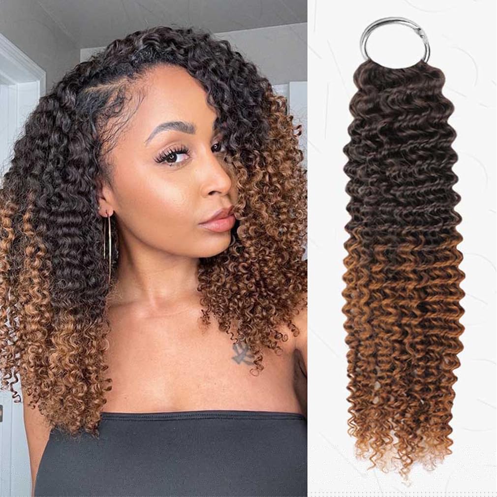 [Style Icon] Crochet Human Hair Pre Looped Knotless Hair Natural Curly Hair for Kinky Twist Crochet Braiding Hair