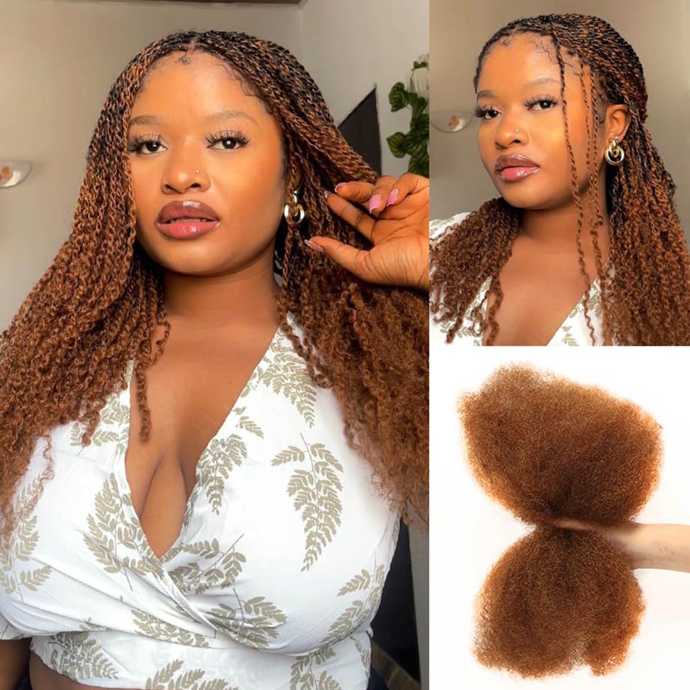 Style Icon Afro Kinky Bulk Human Hair for Dreadlocks Extensions Twist Braiding 1 Pack 50 Gram