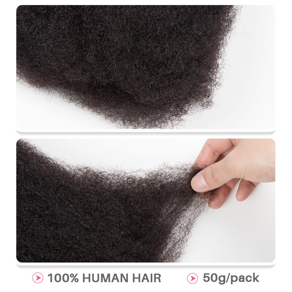 Style Icon Afro Kinky Bulk Human Hair for Dreadlocks Extensions Twist Braiding 1 Pack 50 Gram