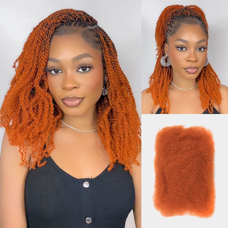 [Style Icon] 3 Packs/5 Packs Afro kinky Bulk Human Hair Extensions For Braiding Dreadlock Human Hair Natural Color Bulk Human Hair